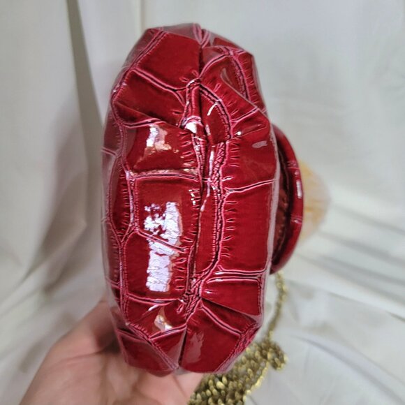 Mini Red Crock Embossed Crossbody Handbag w/ Pompom & Whistle – NWT - Picture 5 of 5